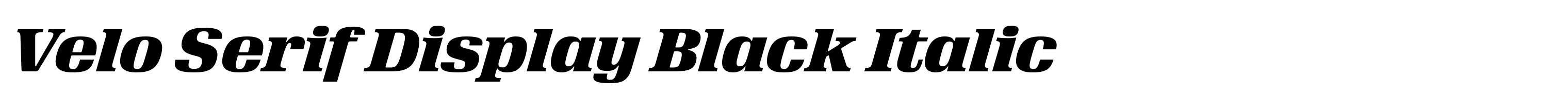Velo Serif Display Black Italic